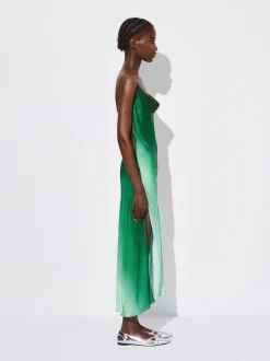 PARFOIS Vestido Largo Satinado Multicor Cheap