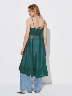 PARFOIS Vestido Ligero De Tirantes Verde Store