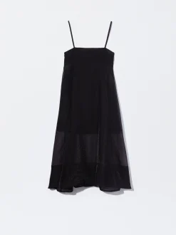 PARFOIS Vestido Ligero De Tirantes Negro New