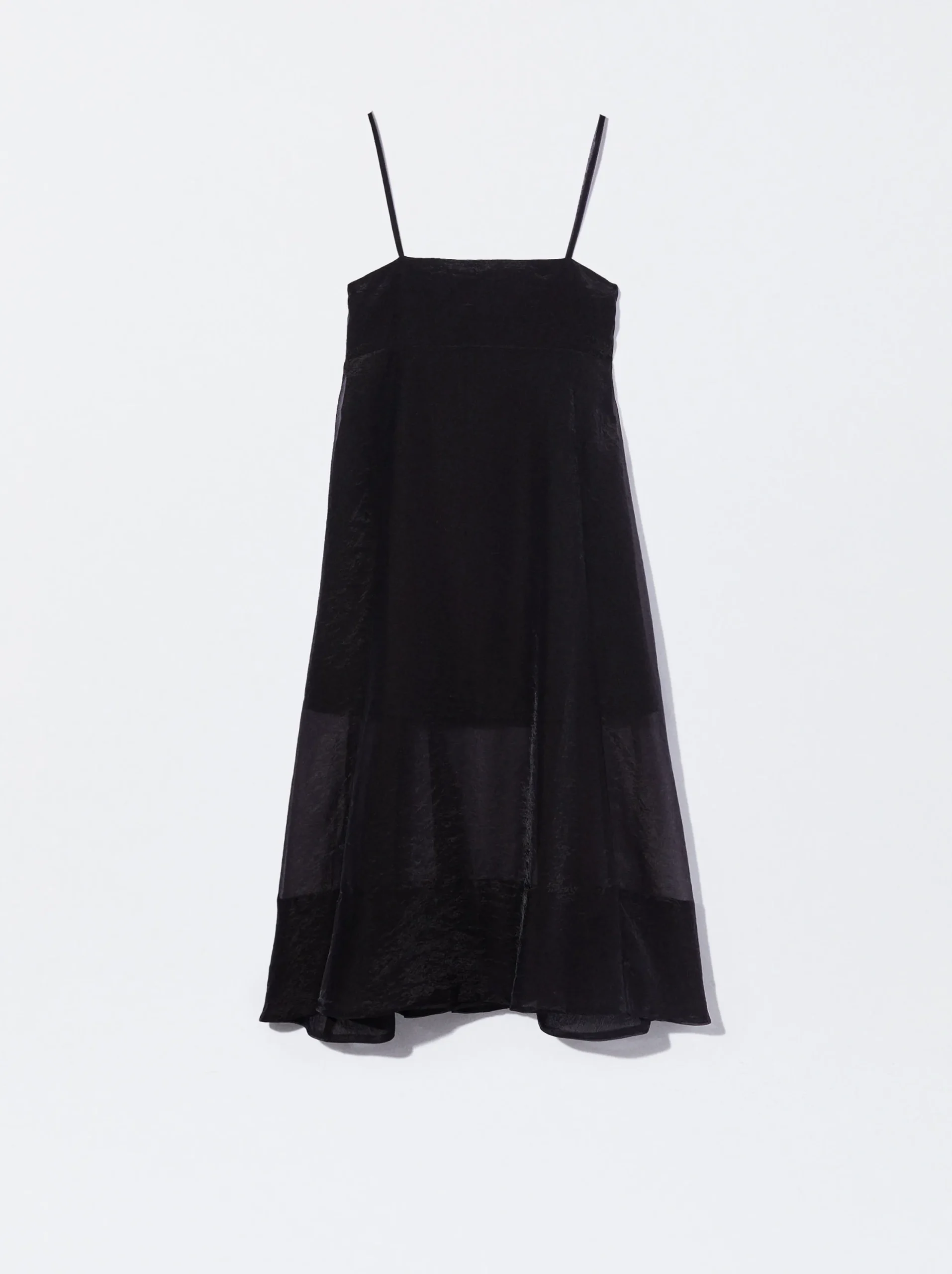 PARFOIS Vestido Ligero De Tirantes Negro New