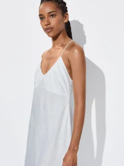 PARFOIS Vestido Lino Espalda Cruzada Crudo Outlet