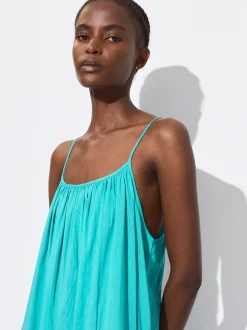 PARFOIS Vestido Midi Algod&oacute;n Azul Flash Sale