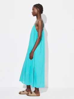 PARFOIS Vestido Midi Algod&oacute;n Azul Flash Sale