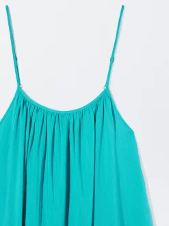PARFOIS Vestido Midi Algod&oacute;n Azul Flash Sale