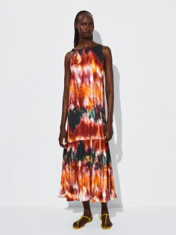 PARFOIS Vestido Midi Estampado Multicor New