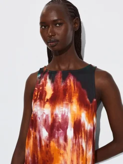 PARFOIS Vestido Midi Estampado Multicor New