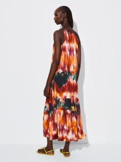 PARFOIS Vestido Midi Estampado Multicor New