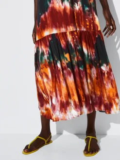 PARFOIS Vestido Midi Estampado Multicor New