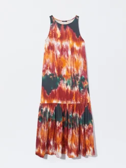 PARFOIS Vestido Midi Estampado Multicor New
