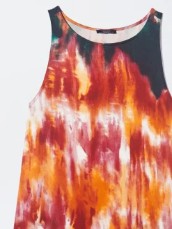 PARFOIS Vestido Midi Estampado Multicor New