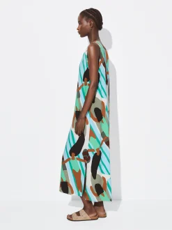 PARFOIS Vestido Midi Estampado Multicor Best Sale