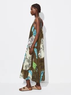 PARFOIS Vestido Midi Estampado Multicor Outlet