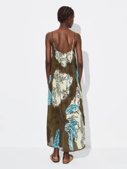 PARFOIS Vestido Midi Estampado Multicor Outlet