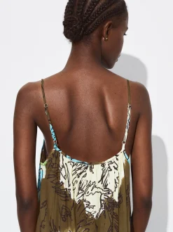 PARFOIS Vestido Midi Estampado Multicor Outlet