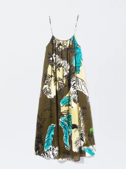 PARFOIS Vestido Midi Estampado Multicor Outlet