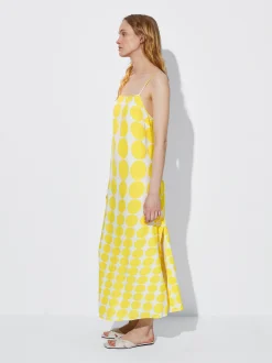 PARFOIS Vestido Midi Estampado Amarillo Online