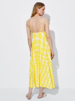 PARFOIS Vestido Midi Estampado Amarillo Online