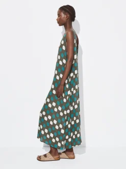 PARFOIS Vestido Midi Estampado Marr&oacute;n Clearance