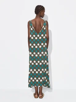 PARFOIS Vestido Midi Estampado Marr&oacute;n Clearance