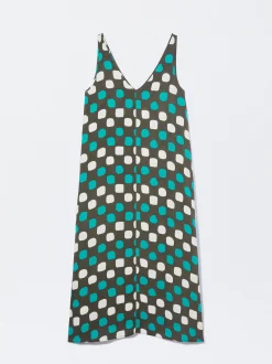 PARFOIS Vestido Midi Estampado Marr&oacute;n Clearance