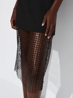 PARFOIS Vestido Midi Mesh Negro Hot