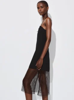 PARFOIS Vestido Midi Mesh Negro Hot