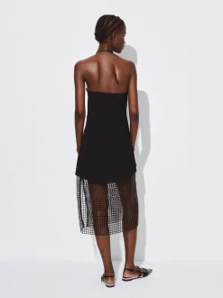 PARFOIS Vestido Midi Mesh Negro Hot