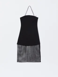 PARFOIS Vestido Midi Mesh Negro Hot