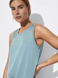 PARFOIS Vestido Midi Satinado Azul Sale
