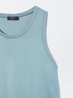 PARFOIS Vestido Midi Satinado Azul Sale