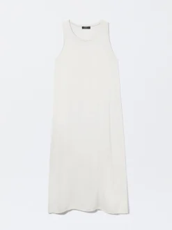 PARFOIS Vestido Midi Satinado Crudo Fashion