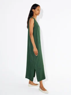 PARFOIS Vestido Midi Satinado Verde Hot