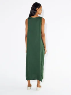 PARFOIS Vestido Midi Satinado Verde Hot
