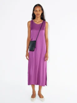 PARFOIS Vestido Midi Satinado Fucsia Shop