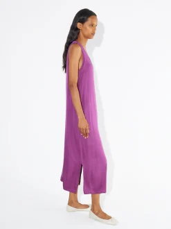 PARFOIS Vestido Midi Satinado Fucsia Shop