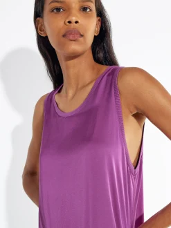PARFOIS Vestido Midi Satinado Fucsia Shop