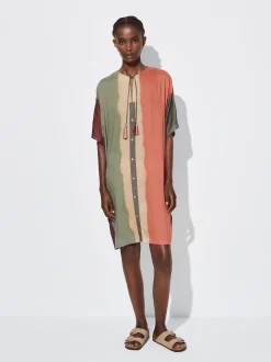 PARFOIS Vestido Modal Color Block Multicor Hot