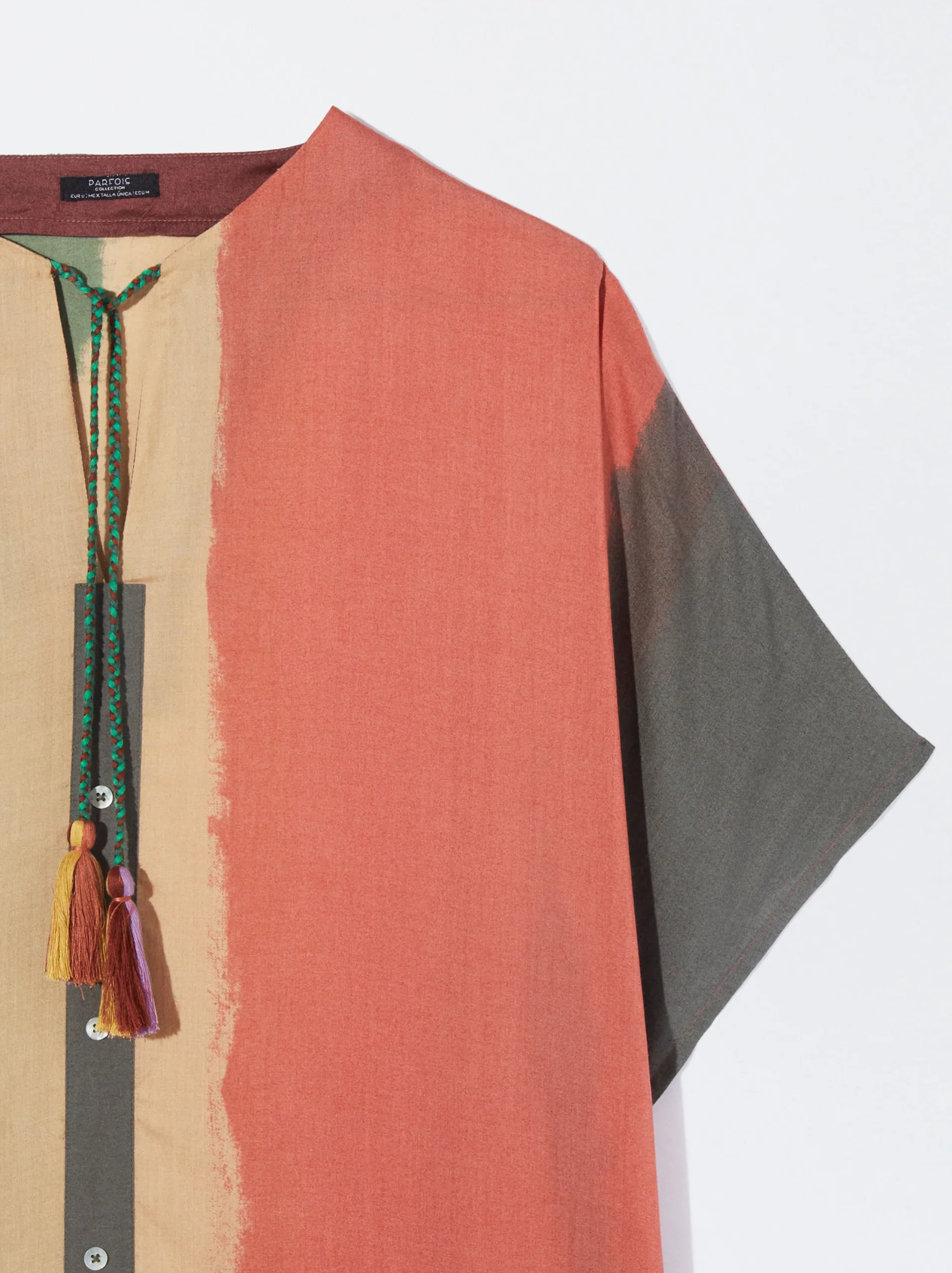 PARFOIS Vestido Modal Color Block Multicor Hot