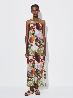 PARFOIS Vestido Modal Estampado Multicor Fashion