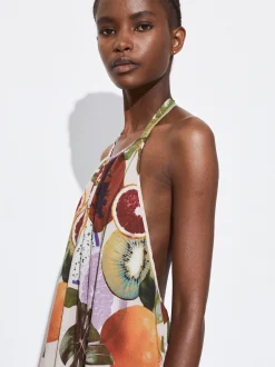 PARFOIS Vestido Modal Estampado Multicor Fashion