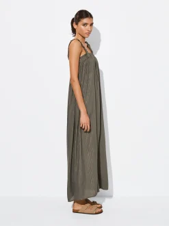 PARFOIS Vestido Modal Tejido Metalizado Caqui Store
