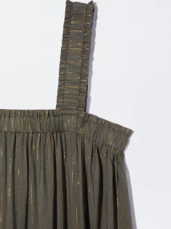 PARFOIS Vestido Modal Tejido Metalizado Caqui Store