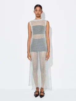 PARFOIS Vestido Punto Mesh Gris Outlet