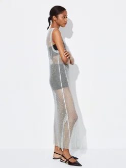 PARFOIS Vestido Punto Mesh Gris Outlet