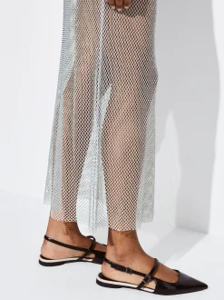 PARFOIS Vestido Punto Mesh Gris Outlet