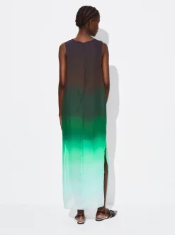 PARFOIS Vestido Tie-Dye Lyocell Verde New