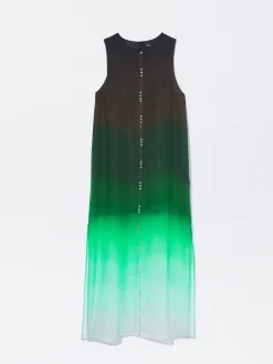 PARFOIS Vestido Tie-Dye Lyocell Verde New