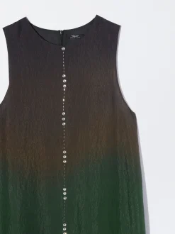 PARFOIS Vestido Tie-Dye Lyocell Verde New