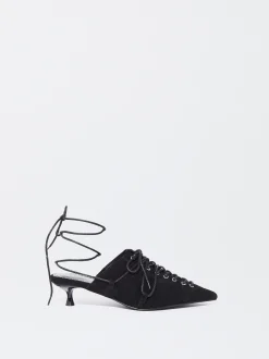 PARFOIS Zapato Destalonado Atado Piel Negro Cheap