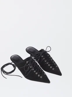 PARFOIS Zapato Destalonado Atado Piel Negro Cheap
